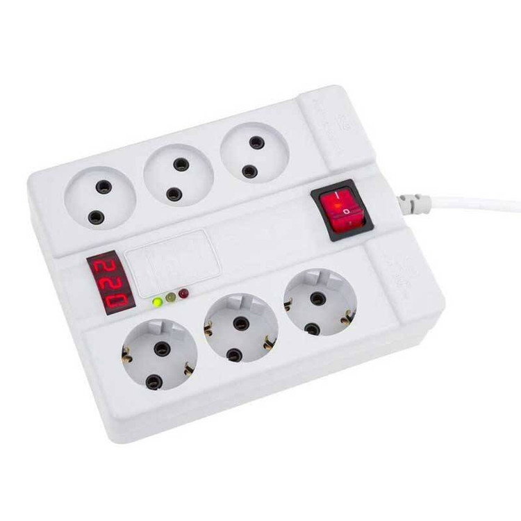 محافظ ولتاژ دیجیتال صوتی و تصویری 6 خانه پارت الکتریک با کابل