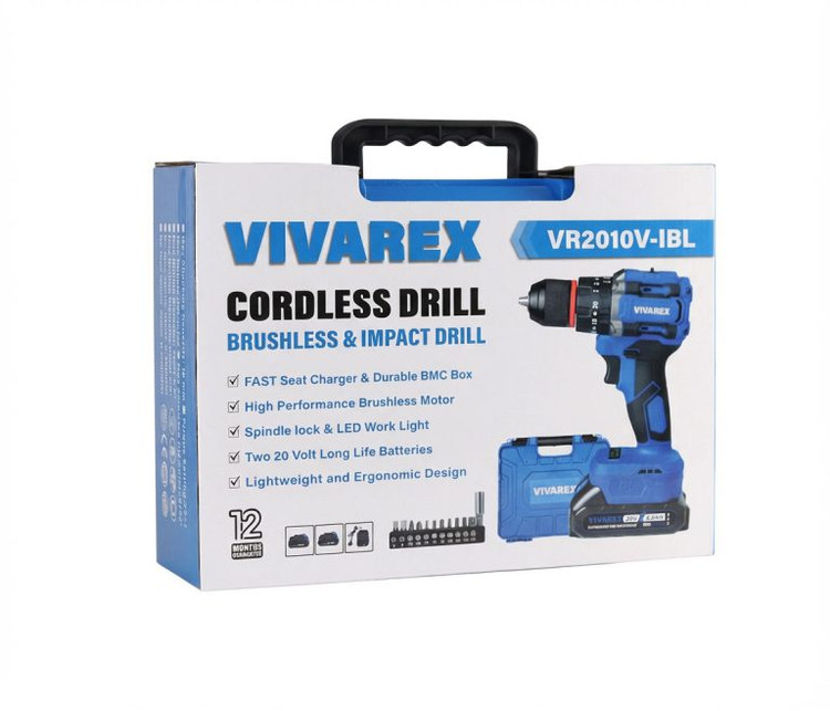 دریل شارژی 20 ولت ویوارکس مدل VR2010V-IBL